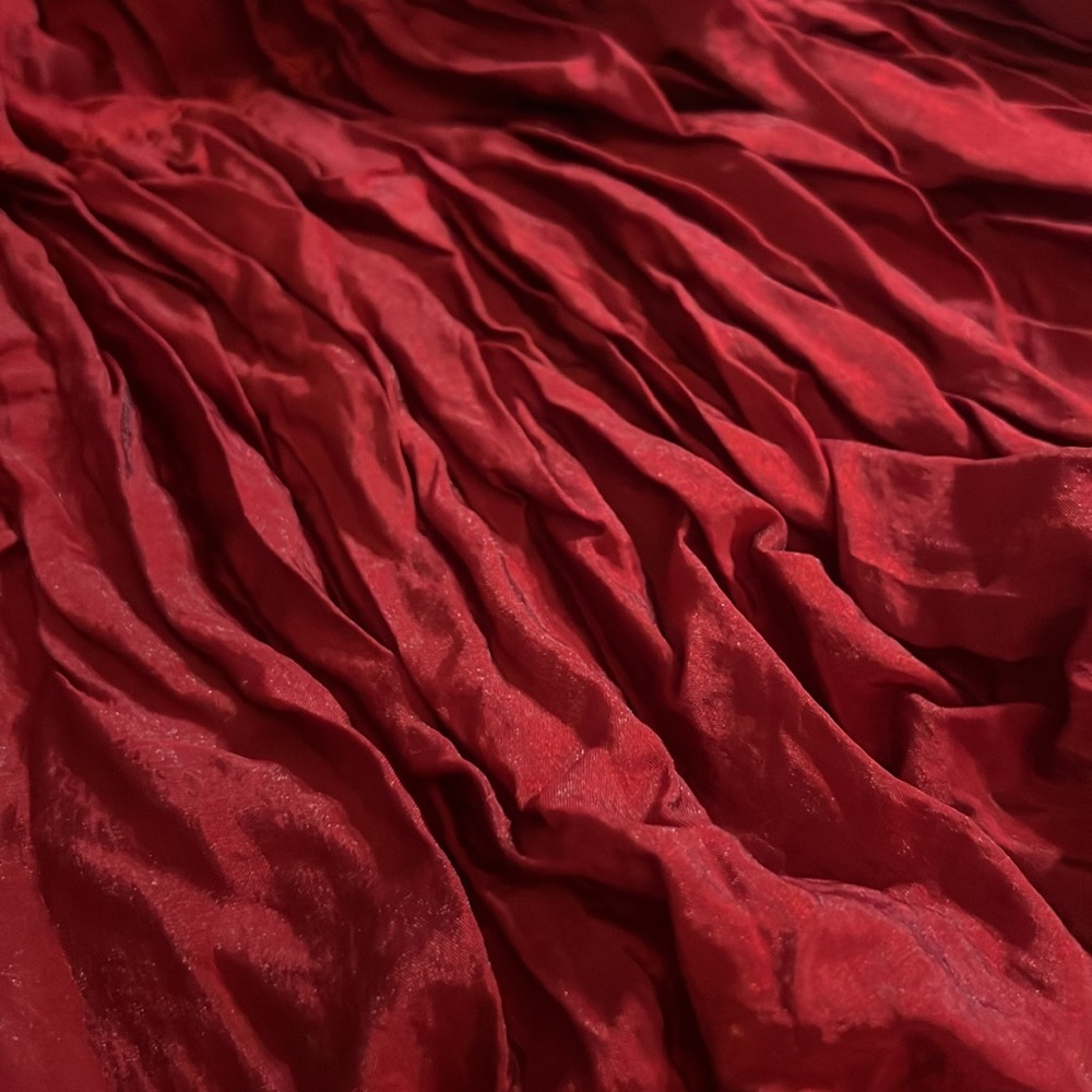 BUY❤️FIRE RED MIRACLECIOUS SILKY TAFFETTA STRAPLESS DRESS/FLAMENCO SKIRT 180*❤️ - Picture 3 of 6